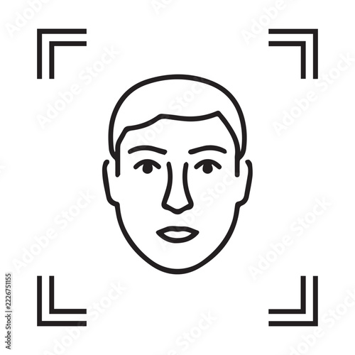 Facial recognition ID scan icon