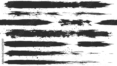 Vector grunge texture of charcoal horizontal brush bars on white
