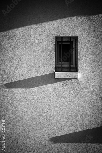 Black and white graphic shadow on wall - Paris - France