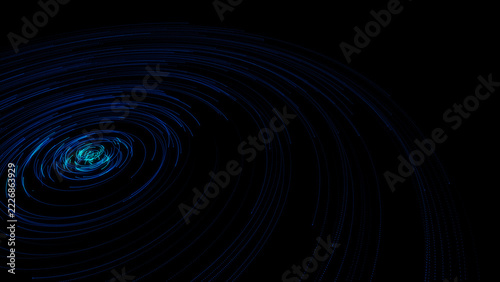 Fotografie Swirling light trails form mesmerizing vortex tunnel in dark space