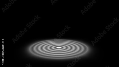 Fotografie Concentric light waves radiate outward from glowing central pulse