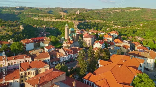 Aerial view of the historic town of Veliko Tarnovo, Bulgaria