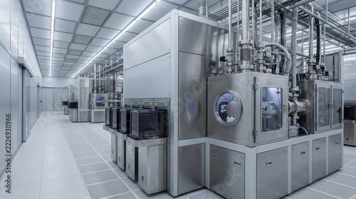 Modern Semiconductor Manufacturing Cleanroom Facility With Advanced