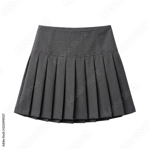 Gray Pleated Mini Skirt Fashion Illustration