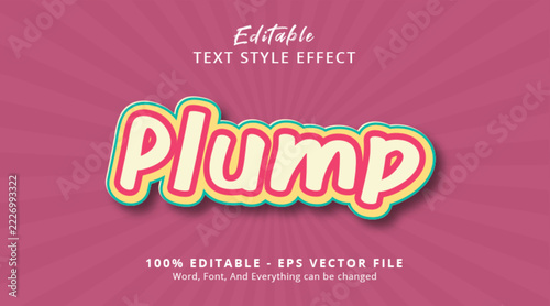 Plump Rounded Script Text Effect Vector Template for Playful Typography, Cute Branding and Decorative Lettering