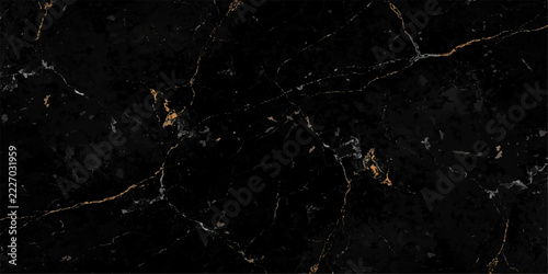 Luxury black marble background with white and gold patterns, abstract natural stone texture for walls, floors and artistic design