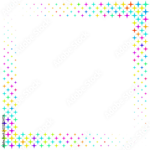 Rainbow light star frame 3d rendering.