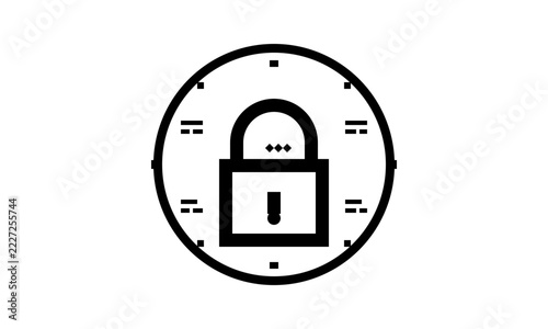Data Encryption Security Icon Cyber Privacy Shield Vector Illustration