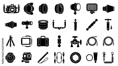 Professional Photography Equipment Icons