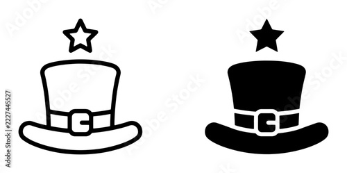 Fotografie Top hat with star icon set, St