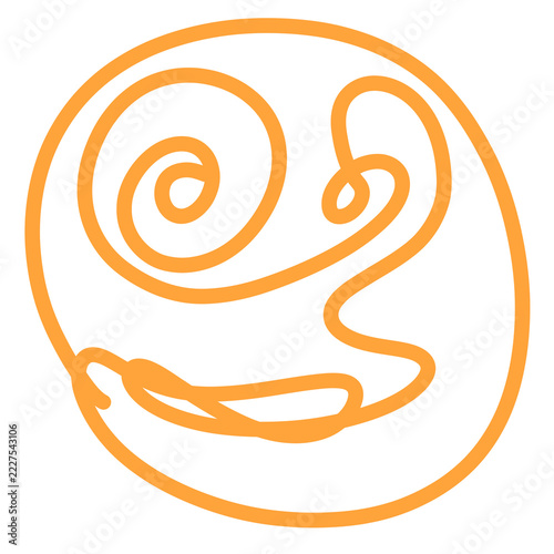 Free abstract illustration of random face connection of yellow sun smiling cheerfully 