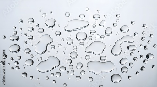 Close-up of water droplets on a smooth reflective surface