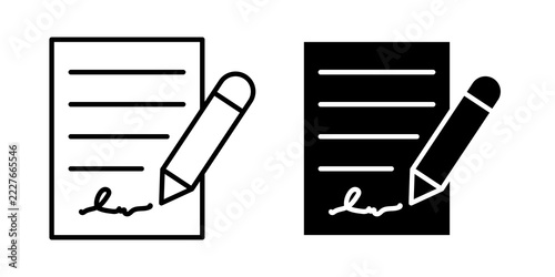 Obraz na plátně Contract icon flat outline in black
