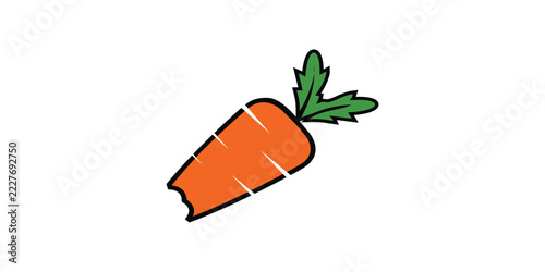 Carrot logo design concept with green leaf tips.