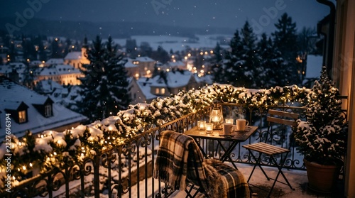 Winter balcony view