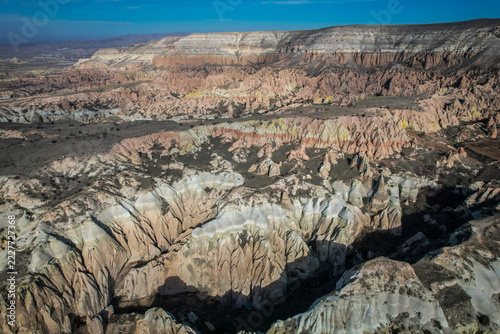 Fotografie Cappadocia's Pigeon Valley Aerial View Showcasing Unique Geological Formations i