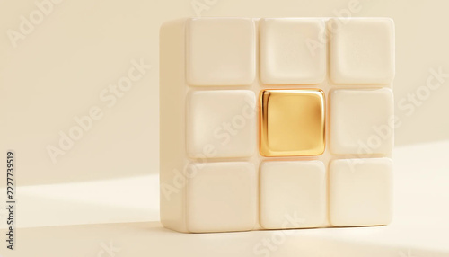 Unique Golden Tile Standing Out in a Grid