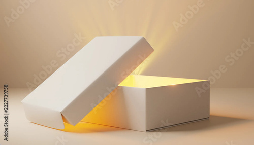 Glowing Open Box Symbolizing Opportunity and Discovery