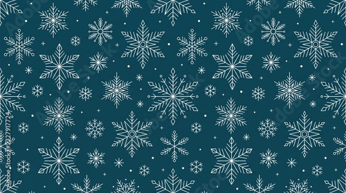 Winter snowflakes seamless pattern design for festive backgrounds