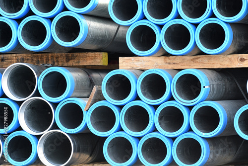 Stack of industrial tubes