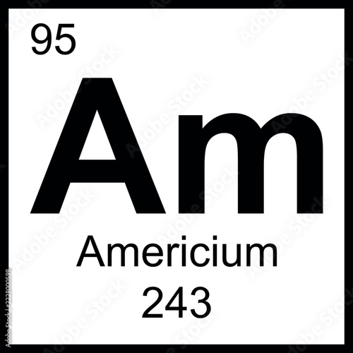 Fotografie Americium periodic table element chemistry symbol