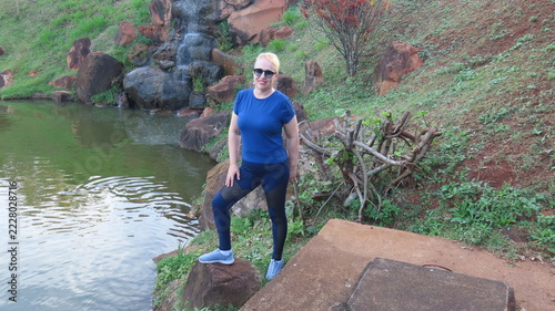 woman running in the park