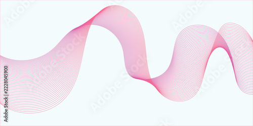 Abstract pink flowing wave line on a light background.