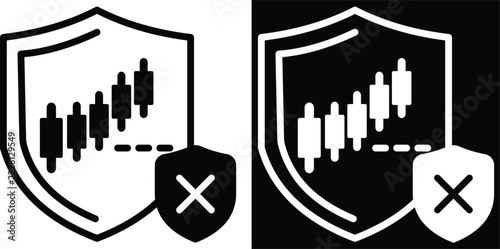stop loss shield Two-tone version in black and white background