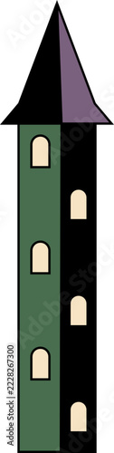tall spooky tower halloween vector shape
