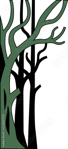 halloween spooky forest border vector shape