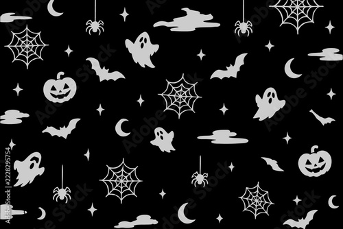 Seamless halloween background pattern with pumpkins and spider webs, halloween background seamless spiderweb celebration, wallpaper decoration repetitive illustration wrapping invitation, stock vector