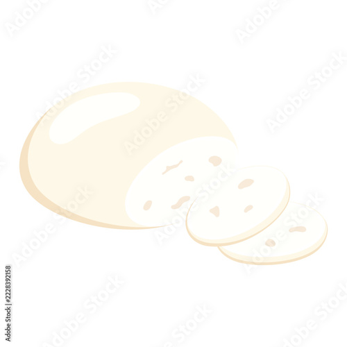 mozzarella cheese with slices isolated