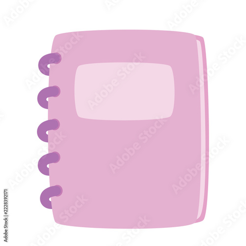 spiral notebook isolated, flat style
