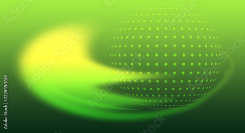 Abstract Green Gradient Background with Glowing Yellow