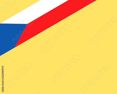 Corner ribbon flag of Czech Republic for a top left area of a page.