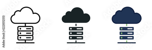 Cloud Server Icon for Data Storage and Hosting