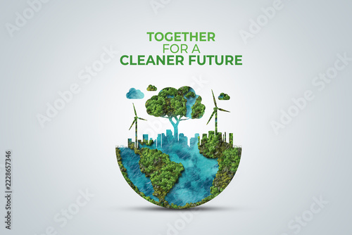 Together for a Cleaner Future. Climate conference 2026 concept background.