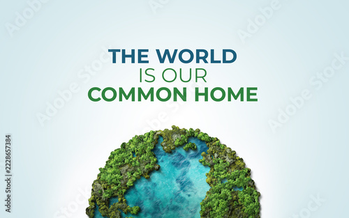 The world is our common home. Climate conference 2026 concept background.