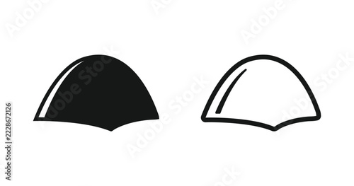 Camping Tent Icon Set with Shelter, Hiking and Outdoor Adventure Symbols. Outline and Solid Style Editable Vector Illustration.