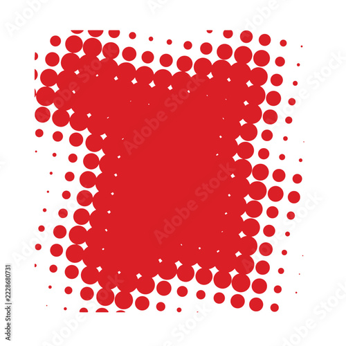 Abstract red halftone background featuring gradient dots, circular patterns, and geometric radial effects in a pop art inspired style. Ideal for posters, banners, comic book designs, presentations, ad