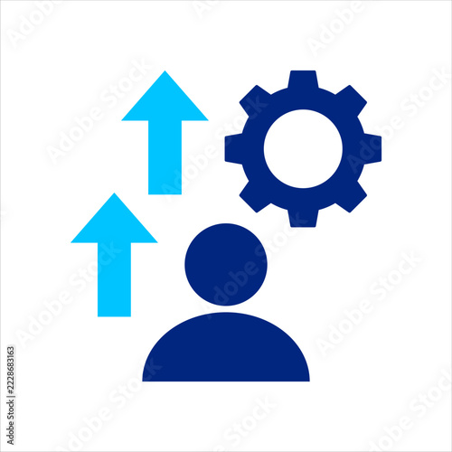 Upskill Icon. Upskill icon representing skill enhancement, learning, and career development. Vector Illustration.