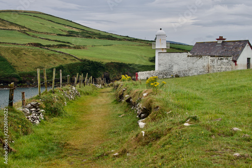 Dingle Lighthouse and Keeper's Residence built in 1885 along Scenic Coastal Walking Path South of Dingle Town at Eastern Entrance to Dingle Harbour Dingle Peninsula County Kerry Republic of Ireland