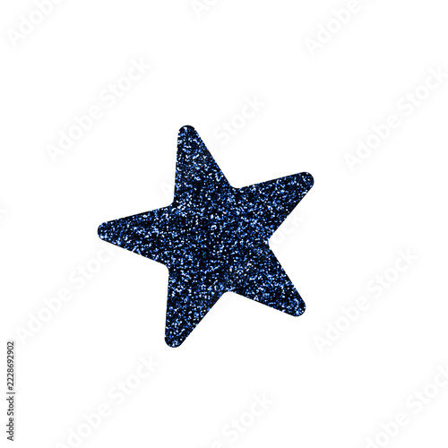 Dark blue glitter star sparkling element