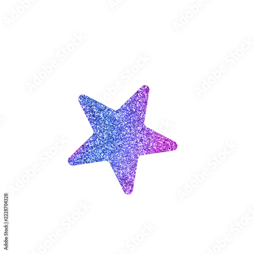 Blue and purple gradient glitter star sparkling element