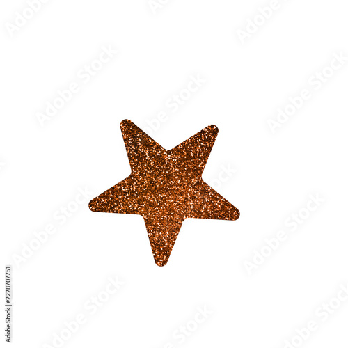 Brown and bronze glitter star sparkling element