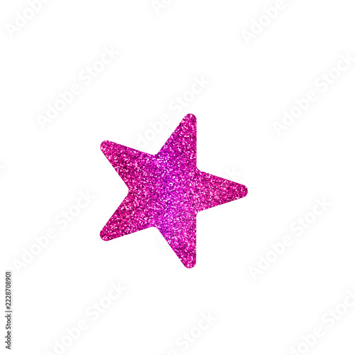 Pink glitter star sparkling element