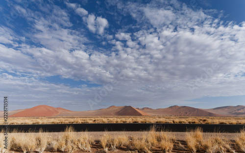 Newly surfaced road in Namib desert 