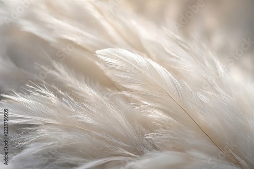 Soft Fluffy White Feathers Delicate Tactile Layers Macro Abstrac