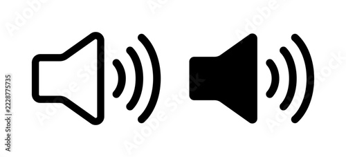 Minimal Speaker Icon Outline And Solid Audio Volume Symbol