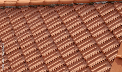 Ceramic tiles on a pitched roof